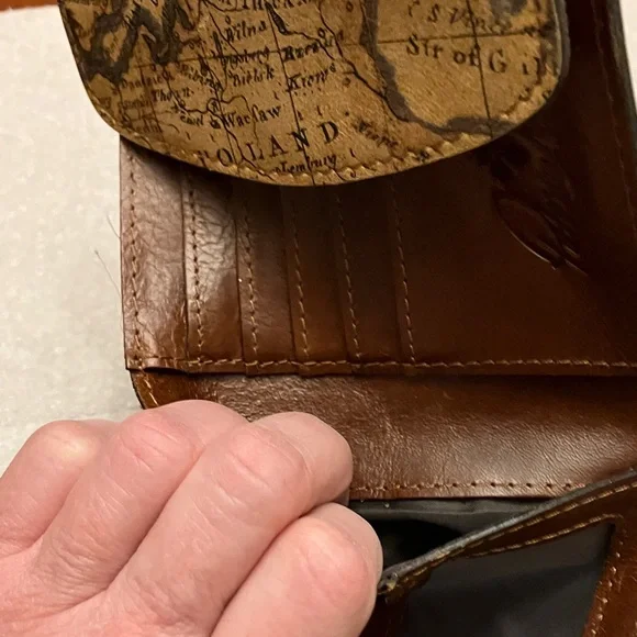 PATRICIA NASH. Vintage Map Print Wallet. Leather is so soft! Beautiful details. - Picture 10 of 12